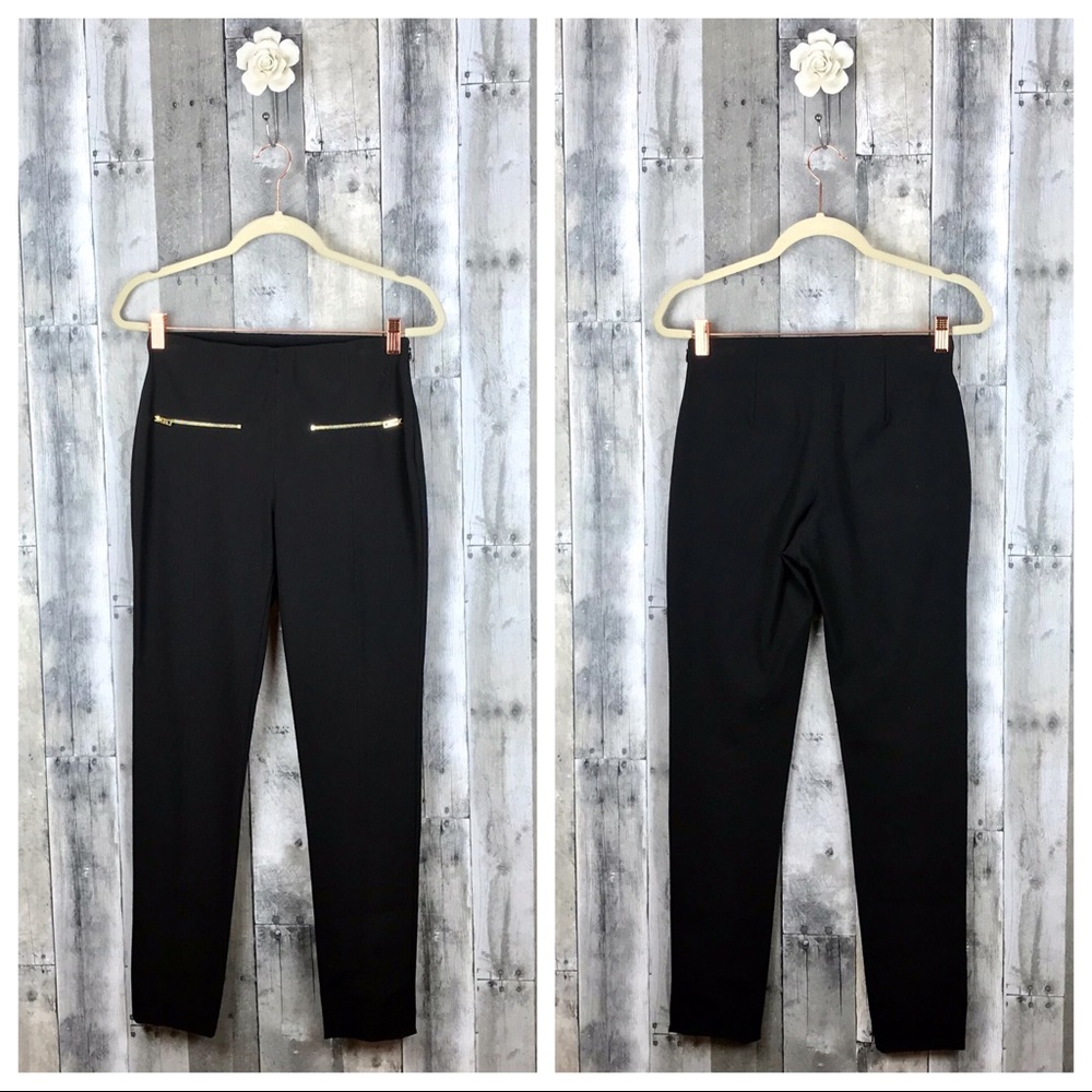 Rag & Bone Black Gold Zipper Annie Pants Sz 4 EUC - Picture 2 of 8